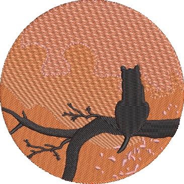 Cat Silhouette In the Moon